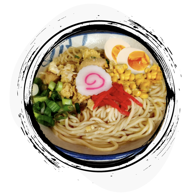 Egg and Chicken Oyako Ramen Recipe with corn and naruto