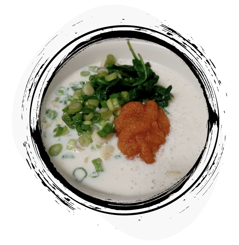 Spinach Cod Roe seafood Ramen Recipe with milk