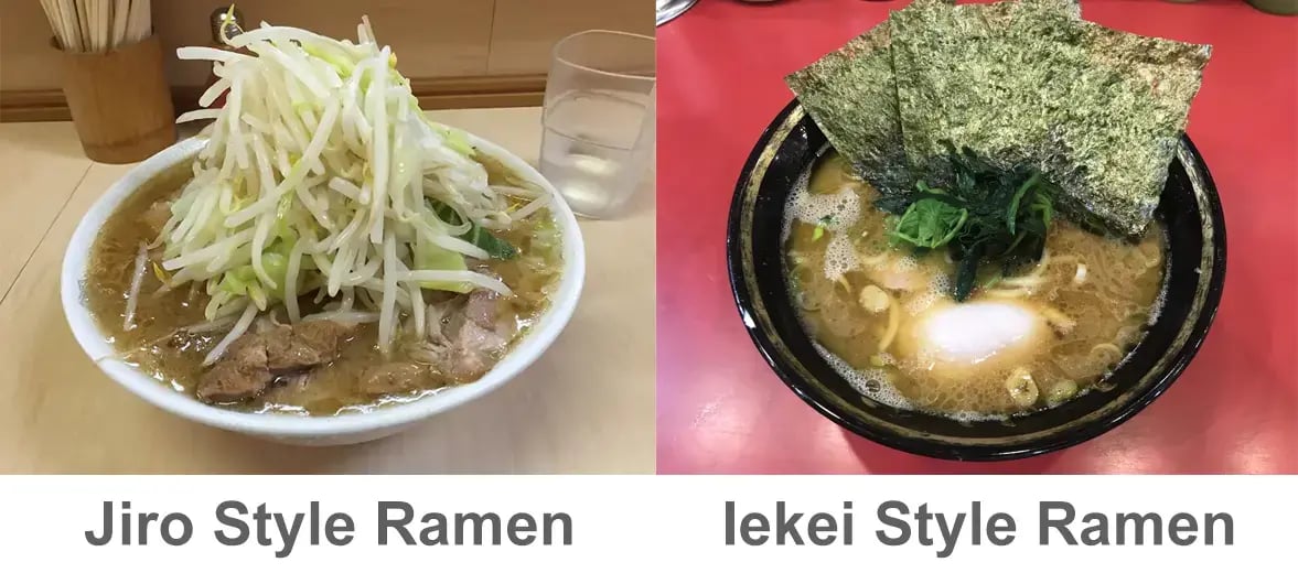 jiro style ramen and iekei style ramen