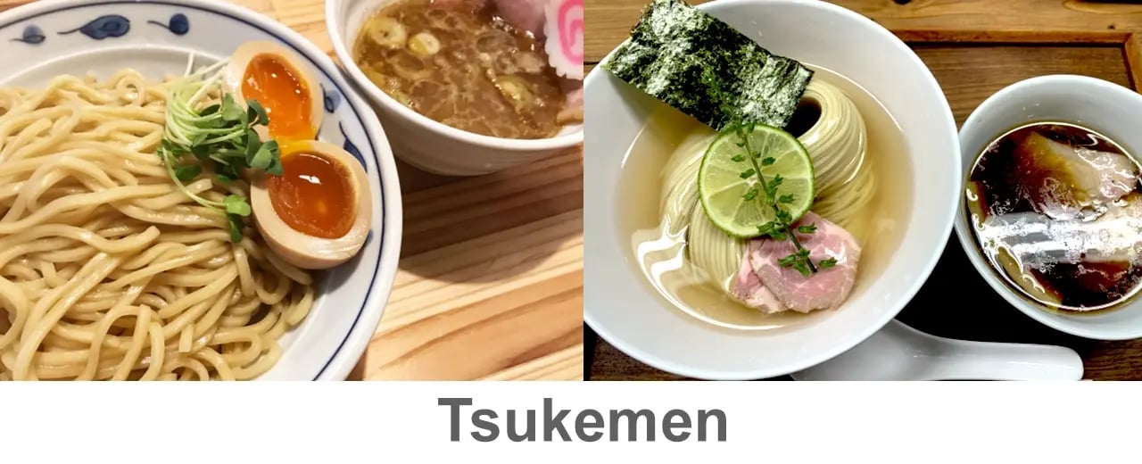 tsukemen and kombusui tsukemen