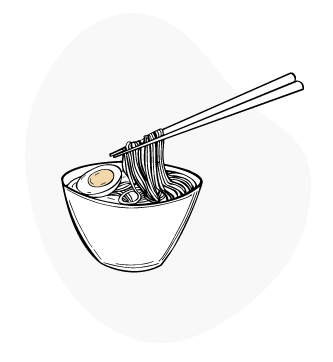 Bowl of ramen illustration