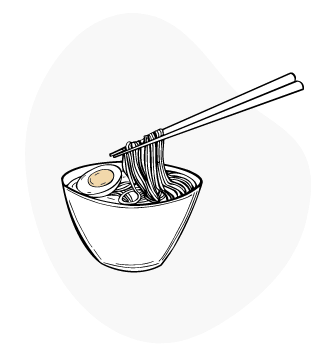 一杯のラーメンのイラスト