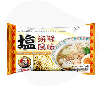 Classic Seafood Shio Ramen with fresh ramen noodles and soup retail product - Yamachan Ramen