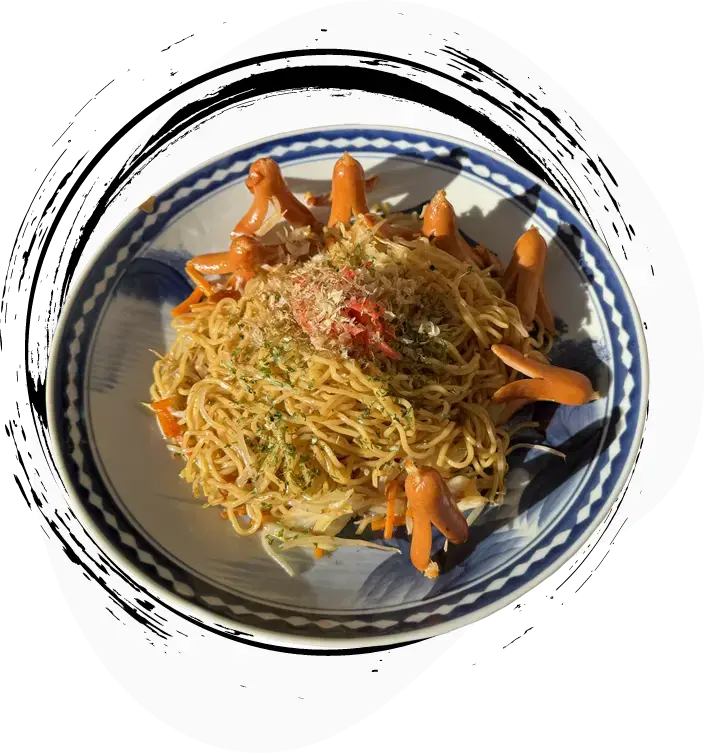 Yakisoba with Octopus Suasage